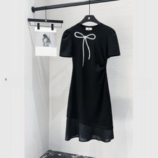 Elegant Slimming Patchwork Bow Women's Dress