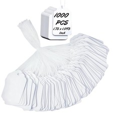 1000 PCS Pre-Strung Price Tags with String, White Paper Label Tags for Garage...