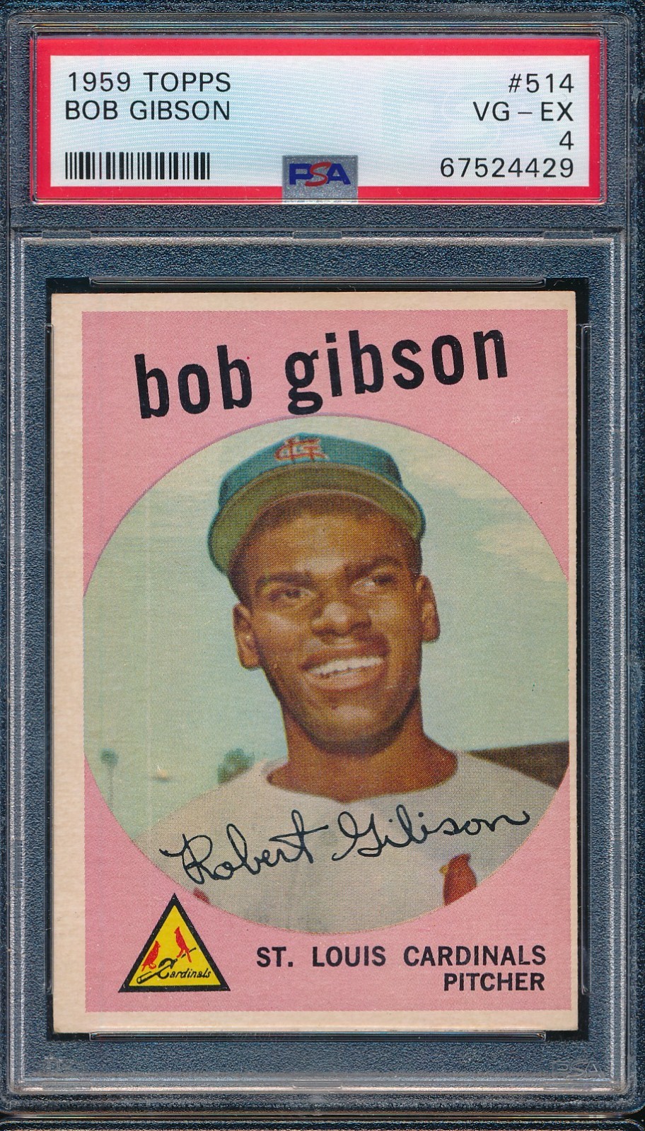 1959 Topps 514 Bob Gibson RC Rookie PSA 4 VG-EX