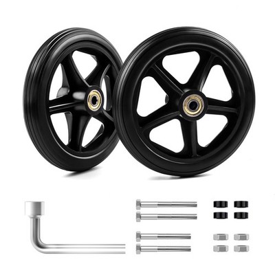 2 Pack 6 Inch Rubber Wheelchair Wheels for Walkers, Rollators, Wheelchairs,Du...