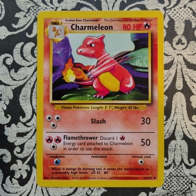 Charmeleon 24/102 Base Set Unlimited Pokemon Card  Vintage NM Vintage