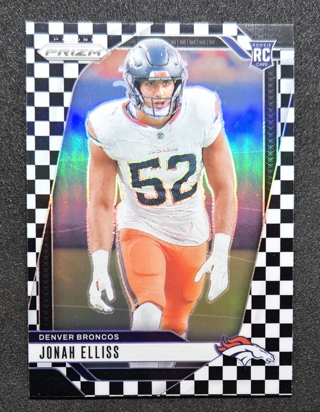 Jonah Elliss 2024 Panini Prizm Black & White Checker Prizm Rookie #356 BRONCOS