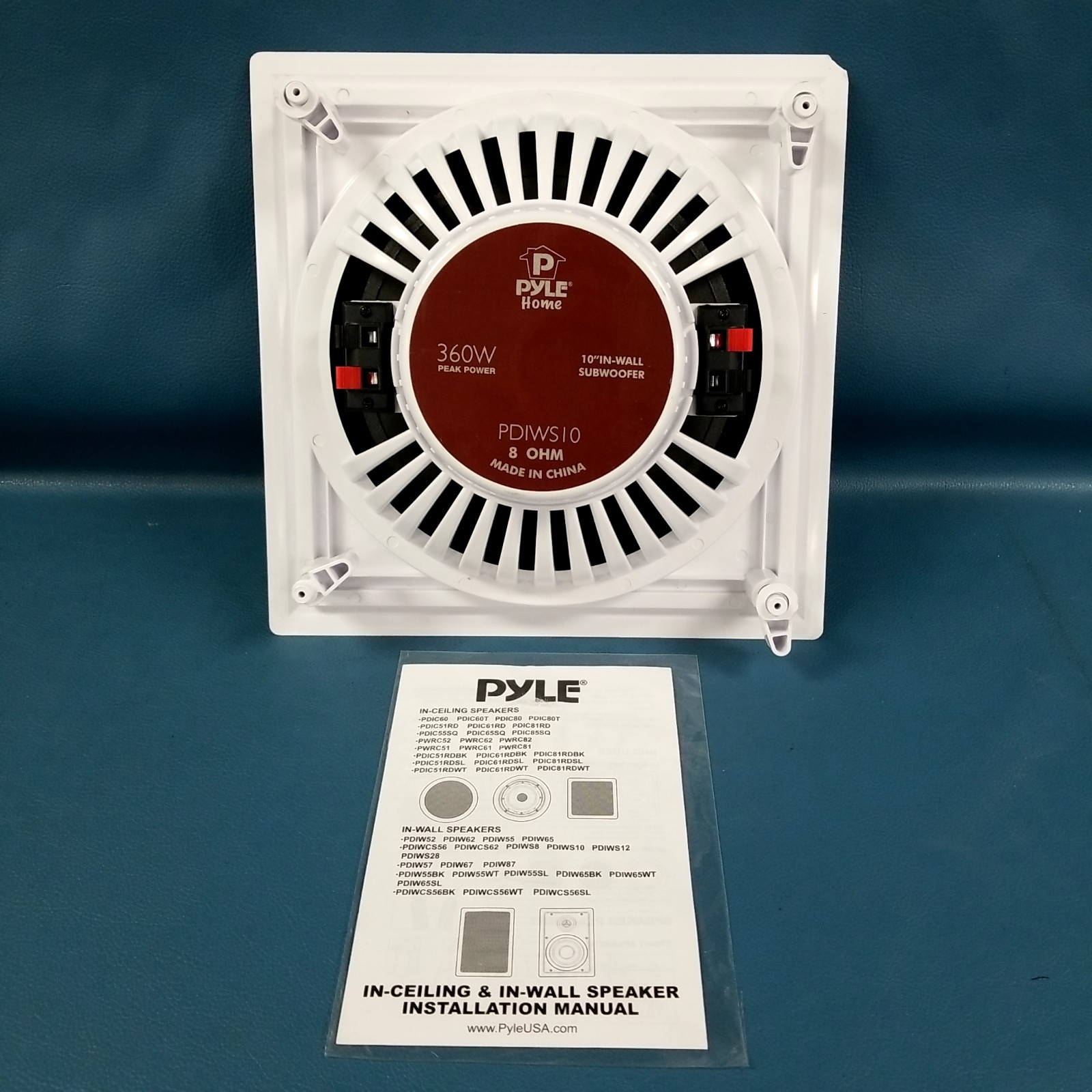 Pyle PDIWS10 360-Watt 10" In-Wall Ceiling Subwoofer Speaker White NICE CONDITION