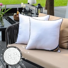 JOJOGOGO 18x18 Outdoor Throw Pillow Inserts Waterproof Set of 2, 18 x 18 Patio