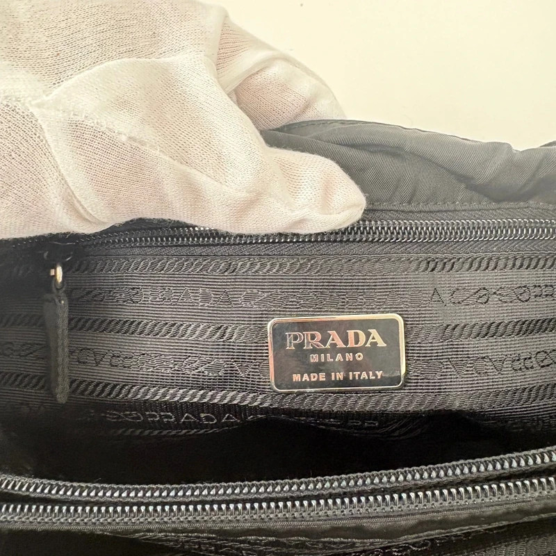 Prada Tessuto Vintage Black Nylon Tote Bag image 6
