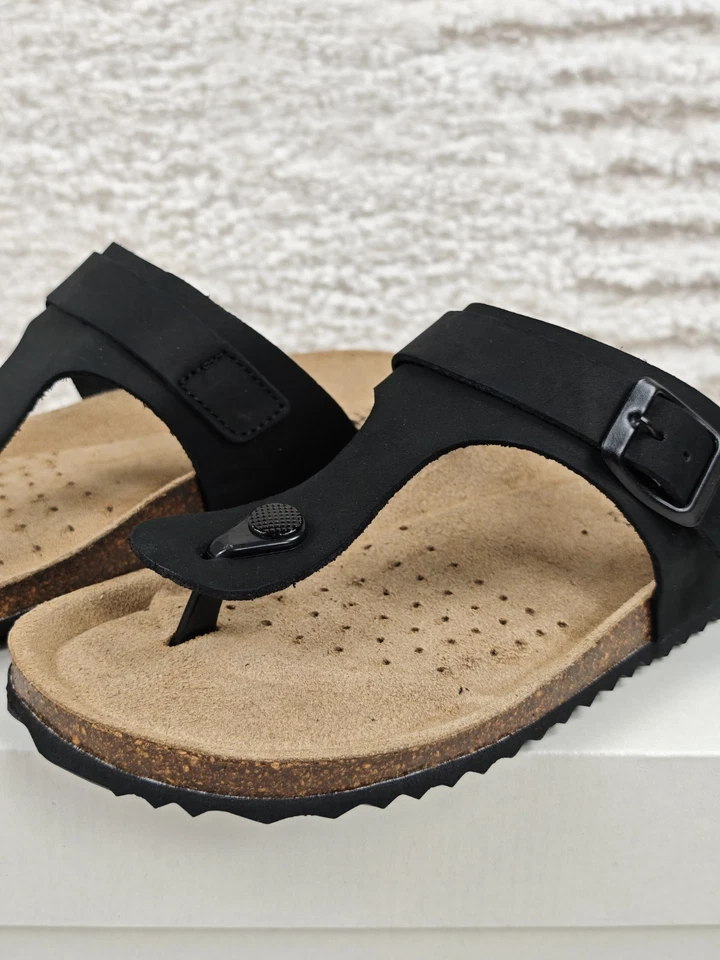 GEOX – Sandales Tongs Femme Cuir Noir – Tailles 37, 38, 39 et 40 - Photo 4/4
