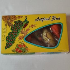 Vintage Artificial Clip-On Feather Birds Deco...