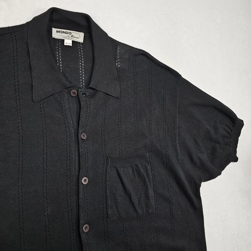 Рубашка на пуговицах мужская Mondo di Marco размер XL вязаная боулинг рокабилли Италия хлопок размер S/S - Изображение 2 из 4
