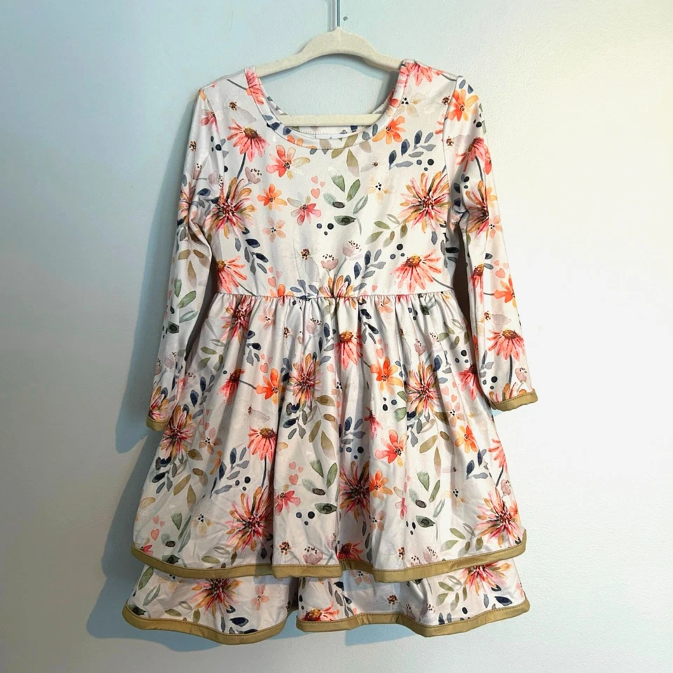 Neu ohne Etikett The Hair Bow Company Wildflowers Twirl Kleid - weiß/geblümt - Kleinkind 2T