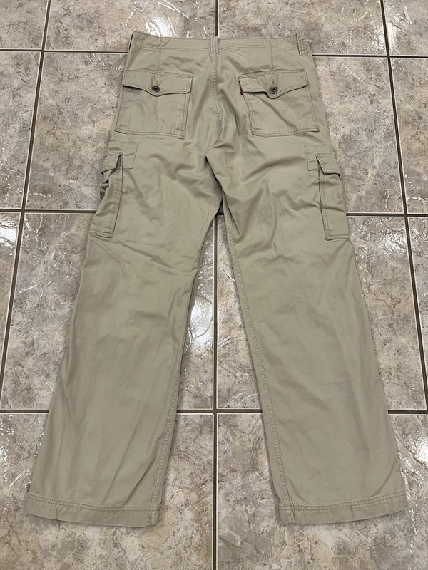 Levi's Mens Pants 36X36 Beige Cargo Straight Loose Baggy Grunge Skater Y2K Vtg