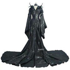 COSTYLY Halloween Maleficent Cosplay Costume Fancy Balck Dress Costume US R479