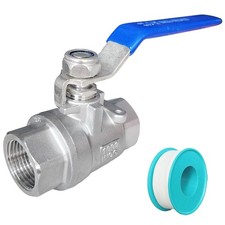 1 Pack Full Port Ball Valve 3/8 NPT 304 Stainless Steel Female Heavy Duty Lock