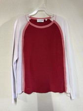 VTG Lacoste Raglan-Sleeve Sweater Size 36 Tonal Logo Made in France 90 s