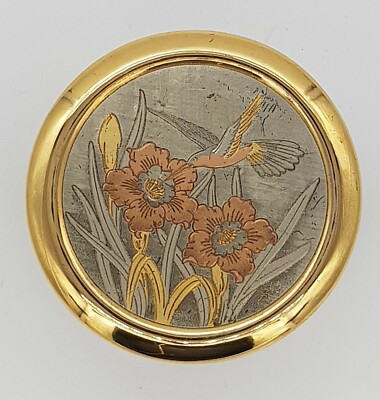 Art Of Chokin 24 Kt Goldrand Schmuckschatulle Kolibri und Blumen