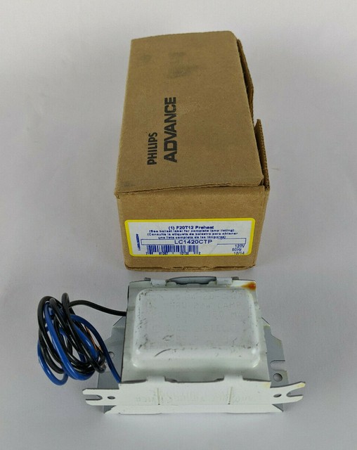 Philips Advance F20t12 Preheat Ballast Lc1420ctp No Instruction Sheet