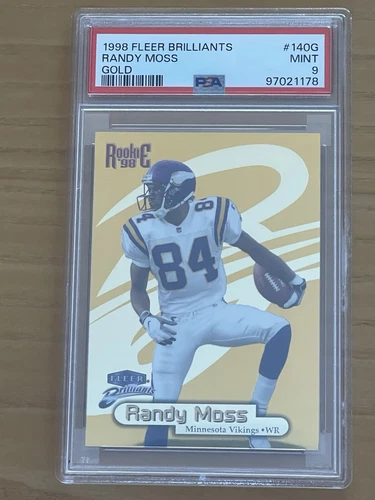 1998 Gold Randy Moss PSA 9 RC #/99 Fleer Brilliants HOF Minnesota Vikings