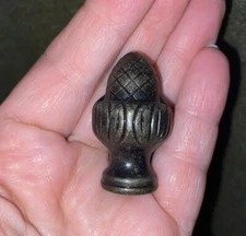 BRASS ACORN LAMP FINIAL ANTIQUE BRASS FINISH 1 1/2"H & 3/8” Threaded Hole