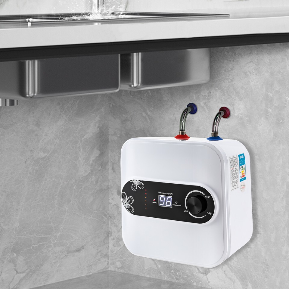 1500W Electric MiniTank Water Heater Kitchen Under Sink for RV Trailer