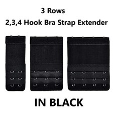 3ROW 2,3,4Hook Bra Hook Extender Extension Black Bra Strap Underwear Maternity