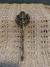 ANCIENNES PINCES DE SERVICE À PÂTISSERIE ORNÉES VINTAGE LAITON CHÉRUBINS FLEUR DE LIS 6 7/8” L