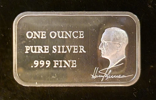 1976 Harry Truman Madison Mint Vtg Rare Bullion-999 Silver 1 Oz Ounce Art Bar