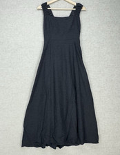 ASTR The Label Crinkle Shoulder Maxi Dress Womens Size M Black Slit Lace Up Back