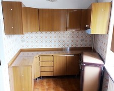 Cucina a Doppio Angolo, Armadio Angolare, Pensili Mobile in Formica Legno