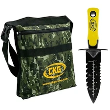 CKG Metal Detecting Shovel Digging Knife + Pouch Bag Digger Detector Finds Carry