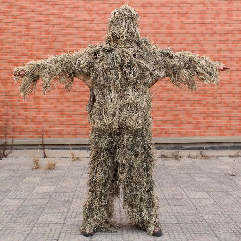 Tactical Camouflage Clothing 3D Withered Grass Ghillie Suit 5 PCS Sniper  Military Hunting Suit Army Hunting Clothes Birding Suit