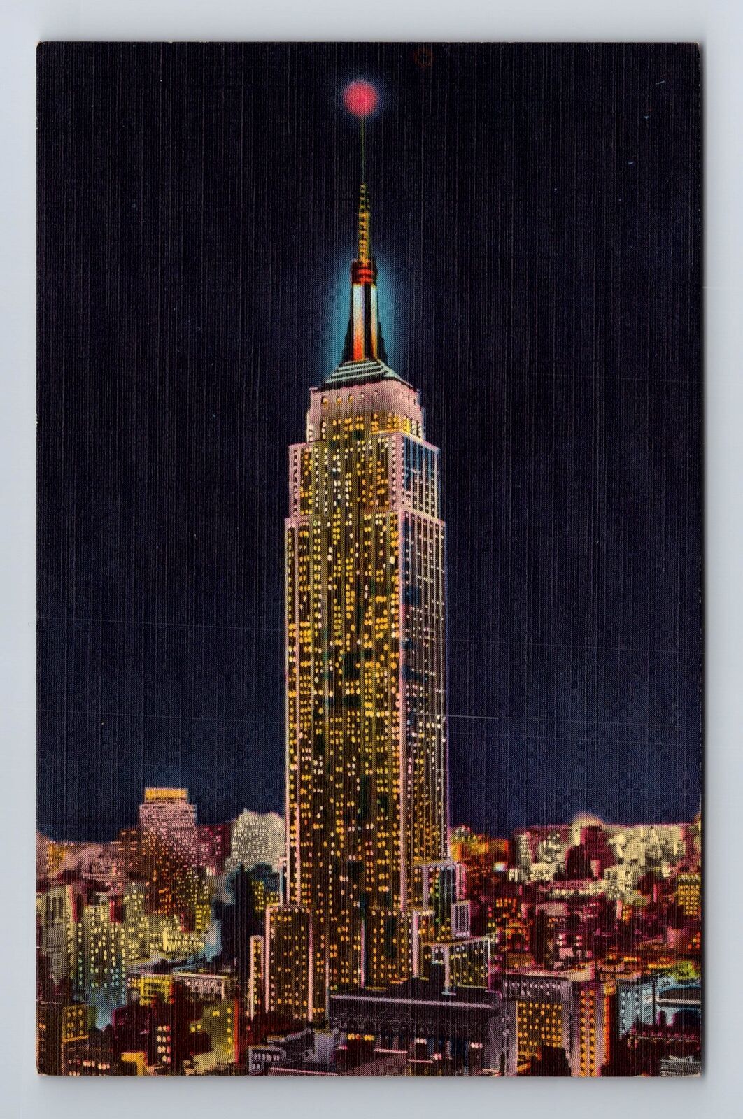New York City NY Vintage Postcard Featuring the Empire State Building and Television Tower