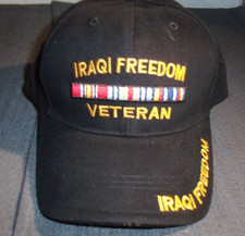 NEW MADE IN USA EMBROIDERED BLACK OIF IRAQI FREEDOM VETERAN CAP HAT ONE SIZE