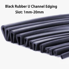 Black Rubber U Channel Edging Trim Seal Door Window Edge Protector Strip U-Shape