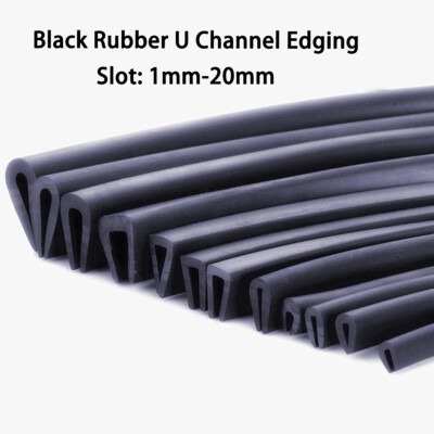 Black Rubber U Channel Edging Trim Seal Door Window Edge Protector Strip U-Shape