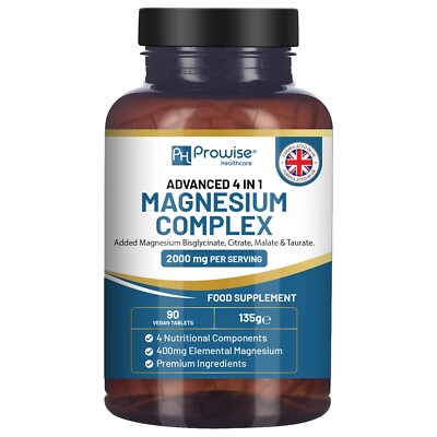 Magnesiumglycinat Komplex 4 in 1 - 2000mg pro Portion | Präzise 400mg Elementa