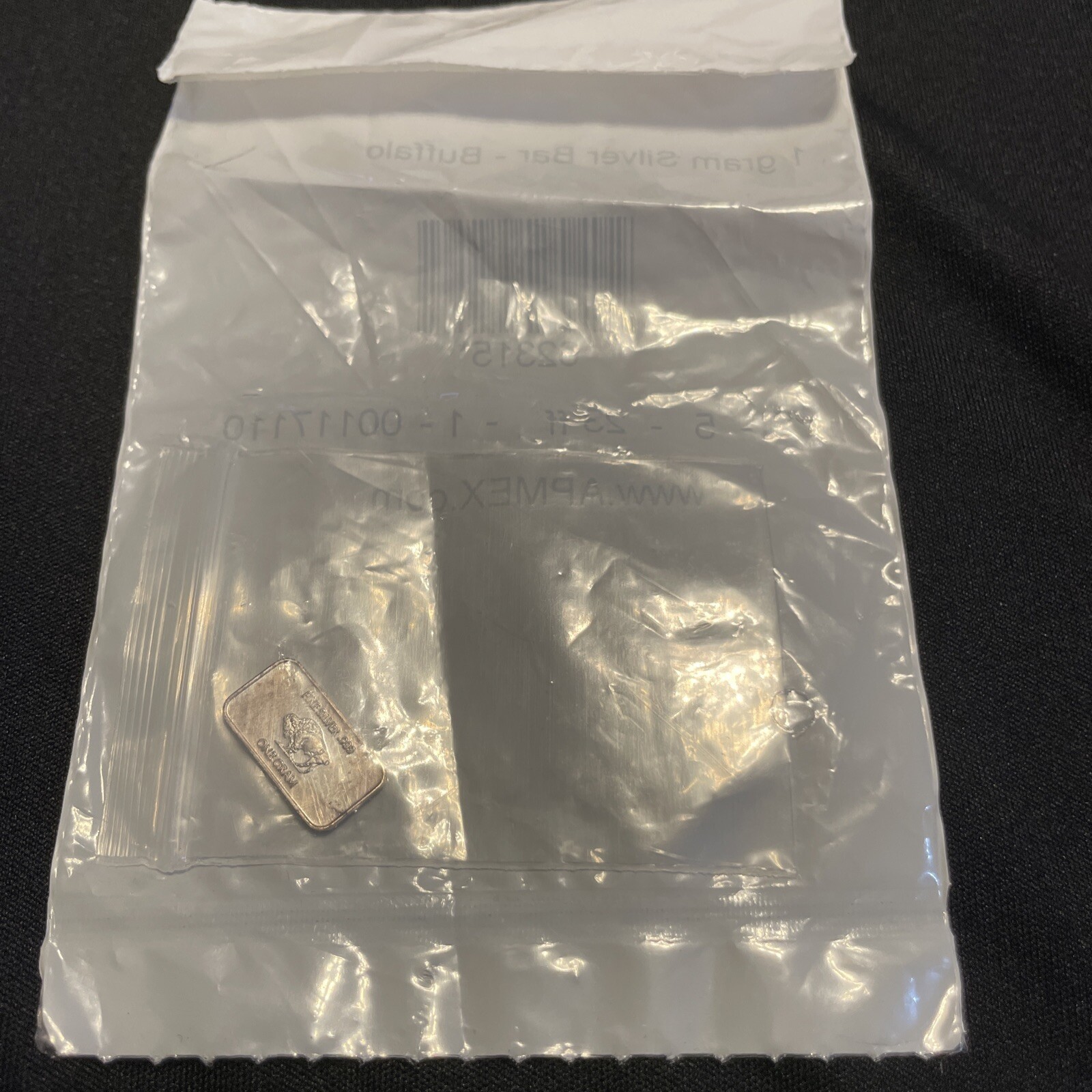 1 gram .999 Fine Buffalo SILVER Bar