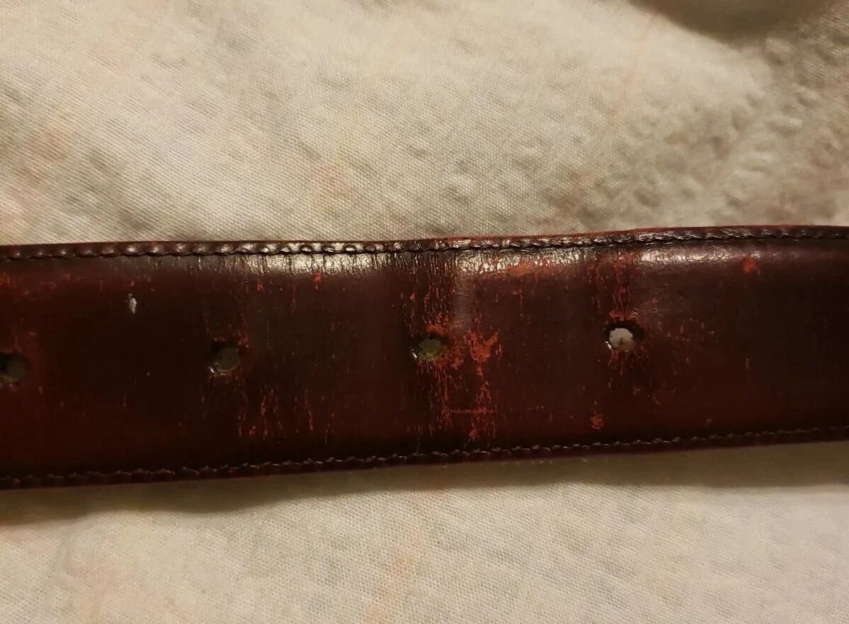 Cintura Coach in pelle Cordovan pelle bovina lucida 3931 fibbia ottone massiccio misura 36.