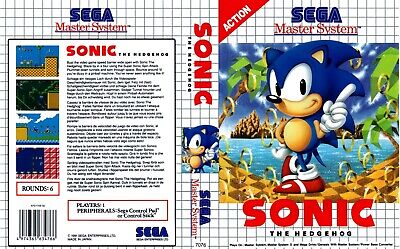 SEGA Master System Sonic the Hedgehog Box Art 10 x 7 Retro Look Meta –  Rusty Walls Sign Shop