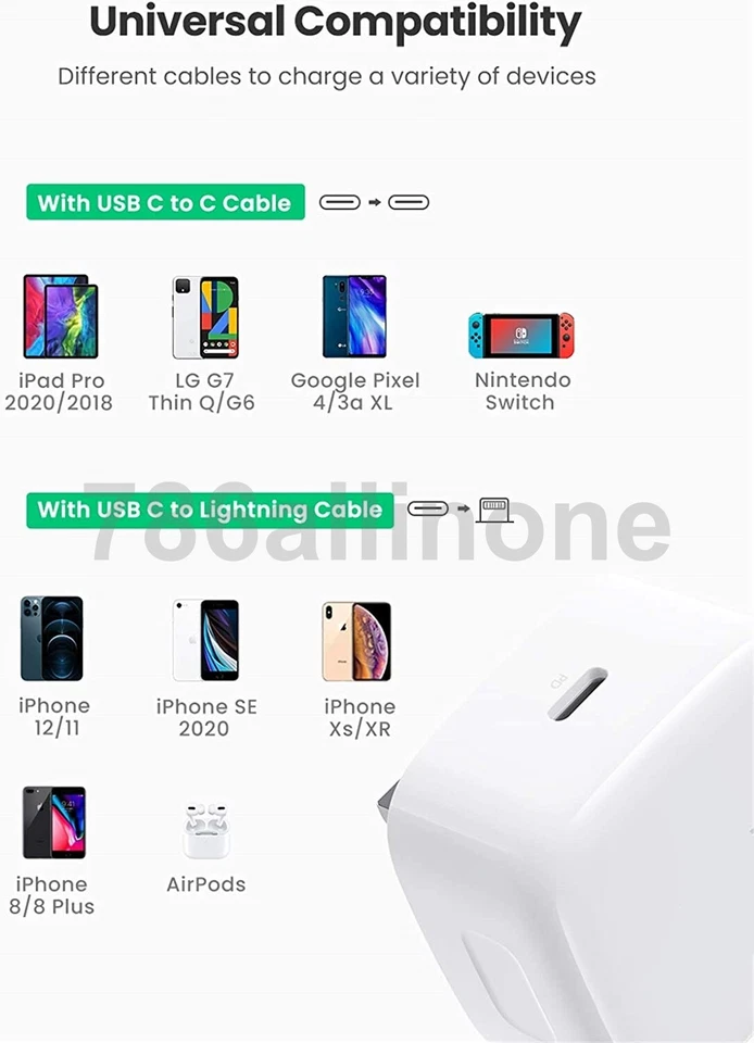 Fast Wall Charger Adapter For iPhone 12 Pro Max Mini UK Plug PD 18W USB-C Type C - Image 4 of 4