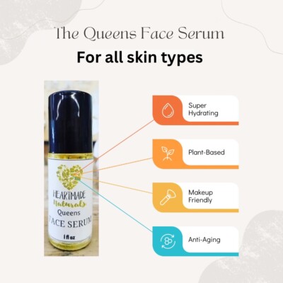 The Queens Face Serum By Heartmade Naturals. Featured In Millennium Magazine