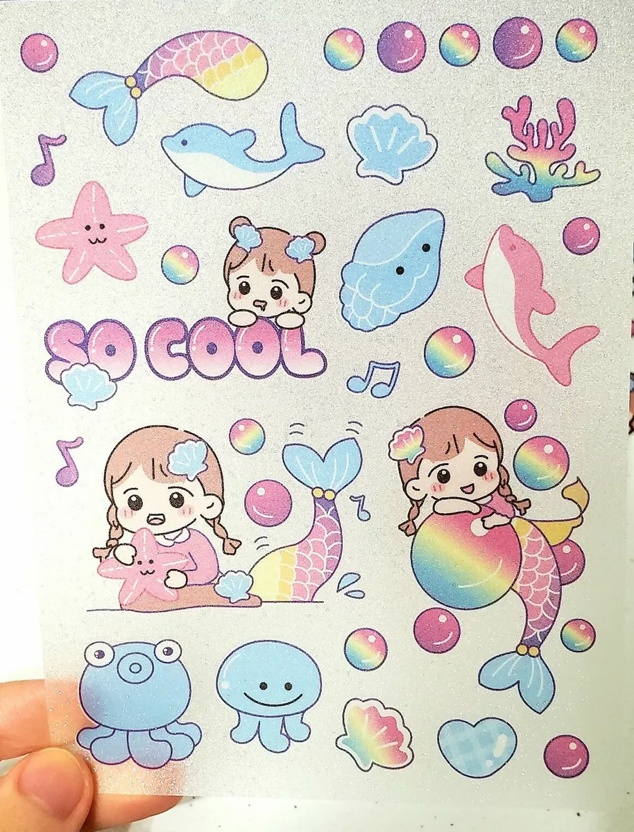 Kawaii Cartoon Girl Basic DIY Journal Sticker