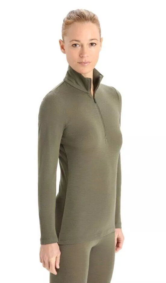 NWT Icebreaker Merino 175 Everyday Long Sleeve 1/2 Zip Thermal Top Loden L