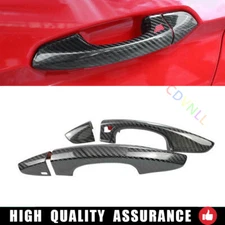 For Ford Mustang 2015-2021 Dry Carbon Fiber Exterior Side Door Handle Strip Trim