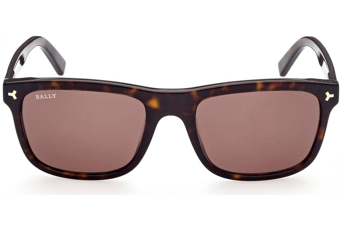 Солнцезащитные очки в пластиковой оправе Bally BY0083 52J Dark Havana Square 56-20-145 Италия 43790₽