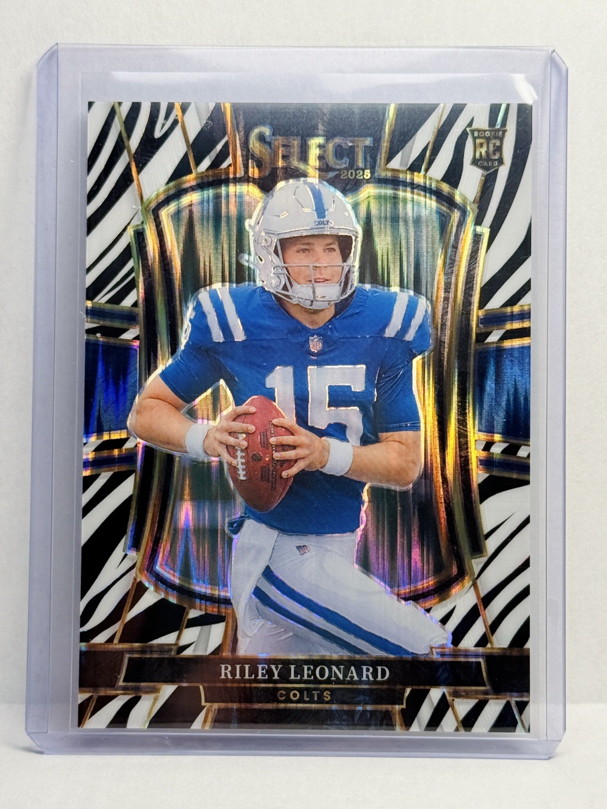 2025 Panini Select Zebra Prizm Rookie Riley Leonard Colts #133