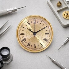Goldener Rahmen, Uhreinsatz Mit R&ouml;mischen Ziffern, Runder Mechanischer
