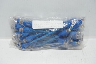(25) RJ45/45 CAT6 4P ST PVC 568B BLUE W/BTS 6'' CABLES - NEW M64CKPABLB