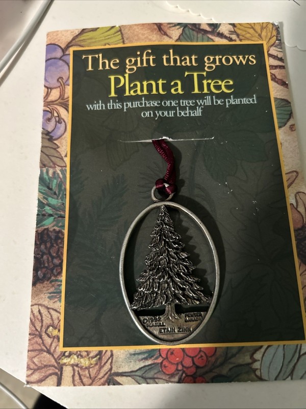SEAGULL PEWTER Christmas Ornament PINE TREE PLANT A TREE  2023 Double Sided
