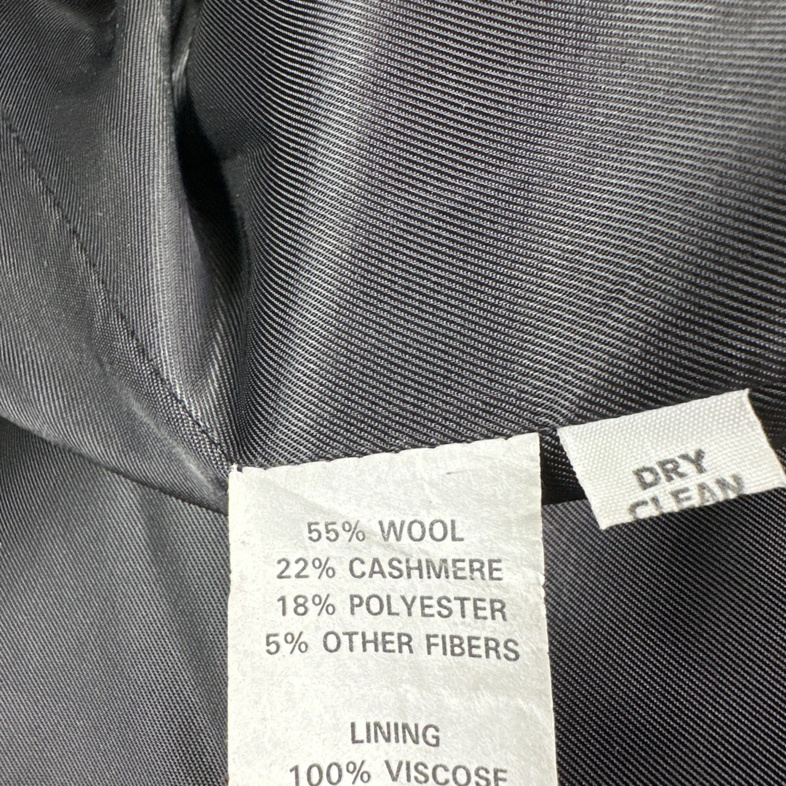 Nino Cerruti Rue Royale Wool Cashmere Blend Overcoat 42R Charcoal Gray 3 Button image 2