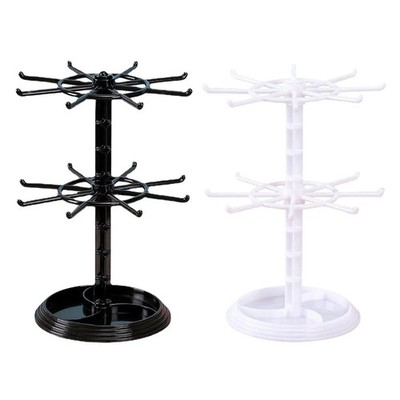 Two Layer Countertop Rotation Display Rack Bracelet Necklace Keyring StorageRack