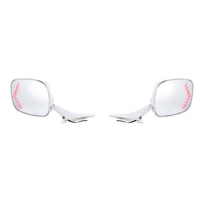 1971-1976 Chevy Impala Caprice LED Turn Signal Side Mirror Set Chrome Pair. T 16